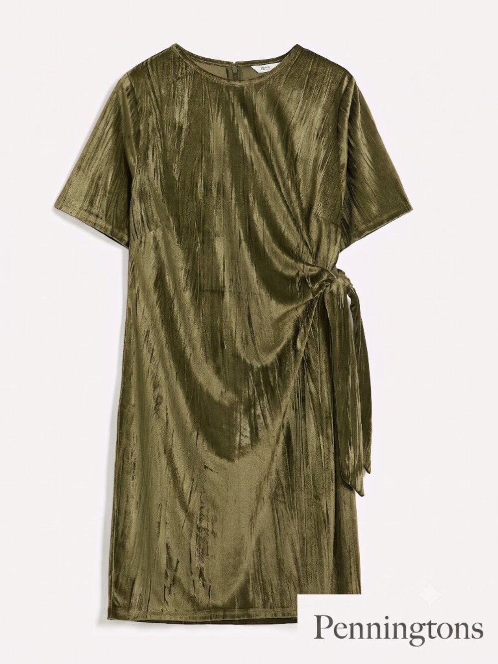 Velvet T-Shirt Dress with Side Knot-PENNINGTONS-NWT